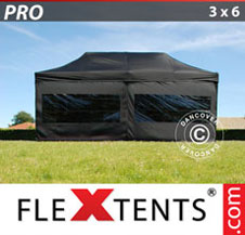 Namiot Ekspresowy FleXtents Pro 3x6m Czarny, mq 6 ściany boczne