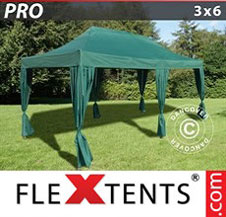 Namiot Ekspresowy FleXtents Pro 3x6m Zielony, zawierający 6 ozdobnymi