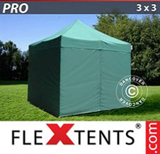 Namiot Ekspresowy FleXtents Pro 3x3m Zielony, mq 4 ściany boczne