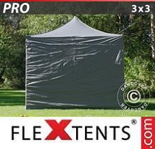 Namiot Ekspresowy FleXtents Pro 3x3m Szary, mq 4 ściany boczne