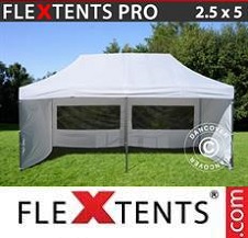 Namiot Ekspresowy FleXtents Pro 2,5x5m Biały, mq 6 ściany boczne