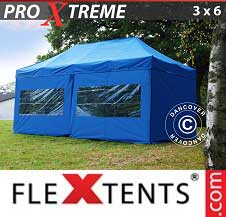Namiot Ekspresowy FleXtents Pro Xtreme 3x6m Niebieski, mq 6 ściany boczne