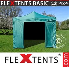 Namiot Ekspresowy FleXtents Basic 4x4m Verde, inclusi 4 fianchi