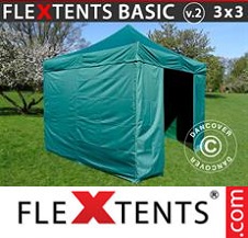 Namiot Ekspresowy FleXtents Basic 3x3m Verde, inclusi 4 fianchi