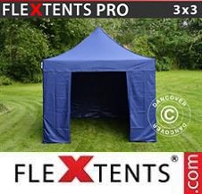 Namiot Ekspresowy FleXtents Pro 3x3m Ciemny niebieski, mq 4 ściany boczne