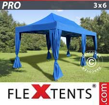 Namiot Ekspresowy FleXtents Pro 3x6m Niebieski, zawierający 6 ozdobnymi...