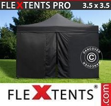 Namiot Ekspresowy FleXtents Pro 3,5x3,5m Czarny, mq 4 ściany boczne
