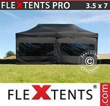 Namiot Ekspresowy FleXtents Pro 3,5x7m Czarny, mq 6 ściany boczne