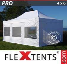 Namiot Ekspresowy FleXtents Pro 4x6m Biały, mq 8 ściany boczne