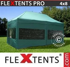 Namiot Ekspresowy FleXtents Pro 4x8m Zielony, mq 6 ściany boczne