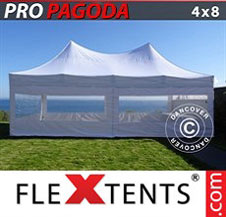 Namiot Ekspresowy FleXtents Pro 4x8m Biały, mq 6 ściany boczne