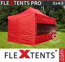 Namiot Ekspresowy FleXtents Pro 3x4,5m Czerwony, mq 4 ściany boczne