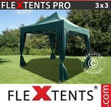 Namiot Ekspresowy FleXtents Pro 3x3m Zielony, zawierający 4 ozdobnymi