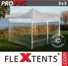 Namiot Ekspresowy FleXtents Pro 3x3m Przezroczysty, mq 4 ściany boczne