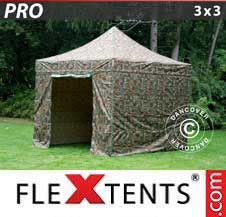 Namiot Ekspresowy FleXtents Pro 3x3m Kamuflaż/Wojskowy, mq 4 ściany boczne