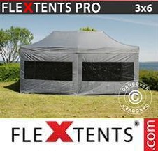 Namiot Ekspresowy FleXtents Pro 3x6m Szary, mq 6 ściany boczne