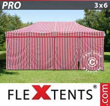 Namiot Ekspresowy FleXtents Pro 3x6m pasiasty, 6 ściany boczne