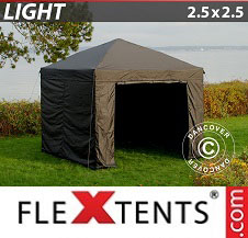 Namiot ekspresowy FleXtents Light 2,5x2,5m Czarny, 4 ściany boczne